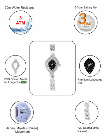 Maxima ATTIVO Women Black Dial Analogue Watch - 20480BMLI